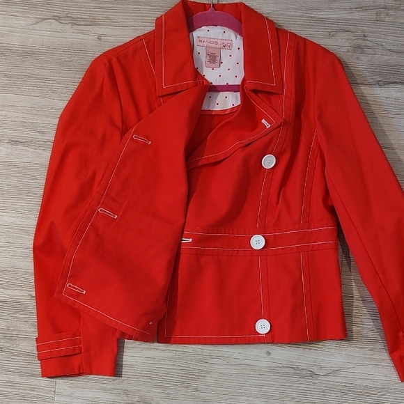 Bandolino Retro Orange Double-Breasted Jacket Size 12 - Picture 8 of 10